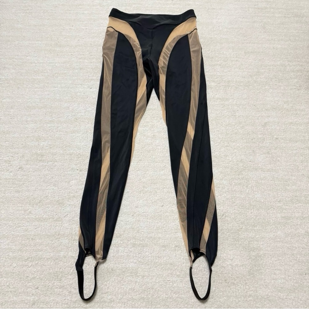 Mugler H&M Mesh Paneled Stirrup Leggings